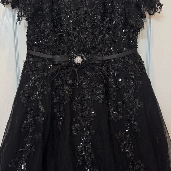 Mac Duggal 20362 Embellished Flutter Sleeve Bow Waist A Line Dress Size 10 NWT